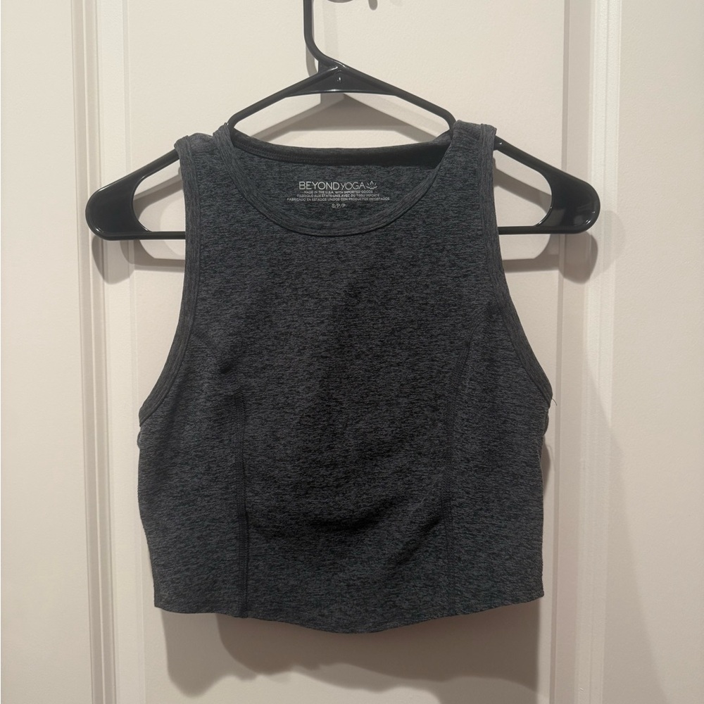 Spacedye Motivate Cropped Tank - Black-Charcoal / S